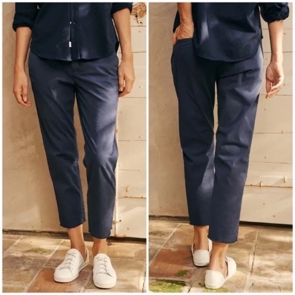 NWOT Frank & Eileen Wicklow Italian Performance Twill Chino Pants Navy 12 - Picture 1 of 7